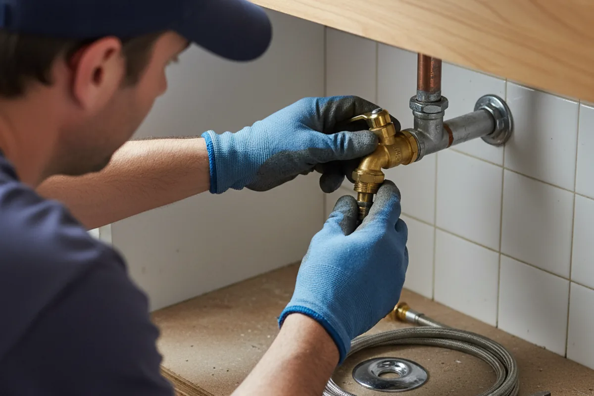 Shutoff valve and fitting work during Emergency Plumbing in Newell
